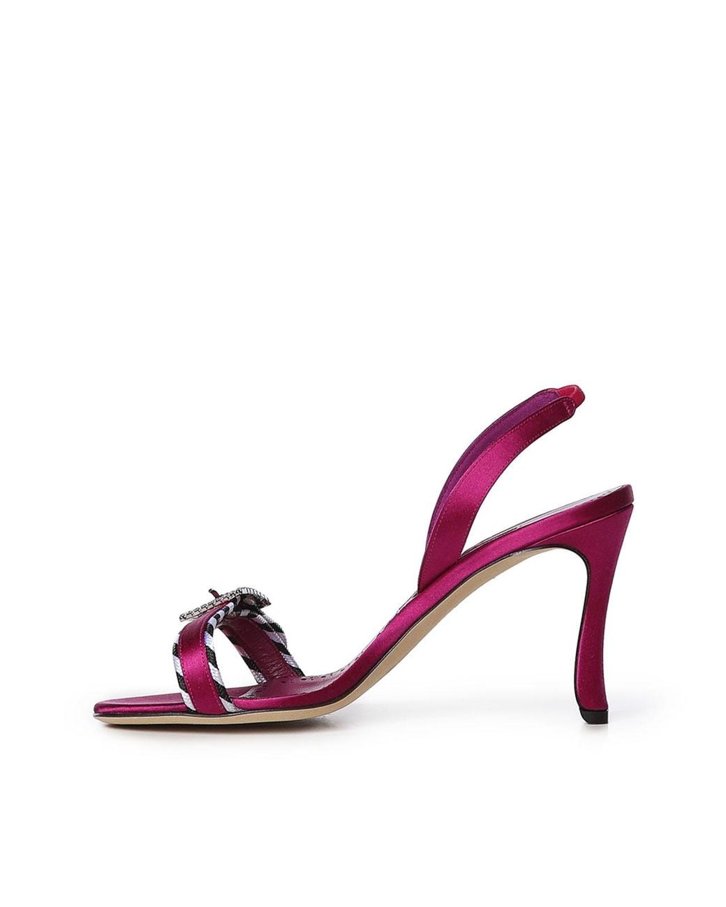 Manolo Blahnik Pink Sumbasan Satin Sandals