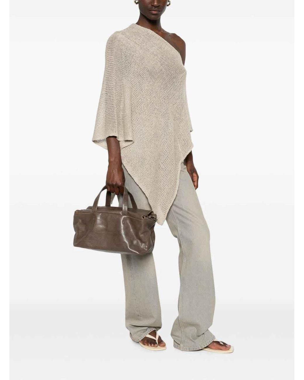 Lihann George White Lili Leather Tote Bag