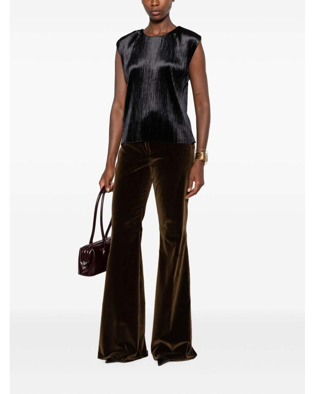 Forte_forte Black Pleated Top