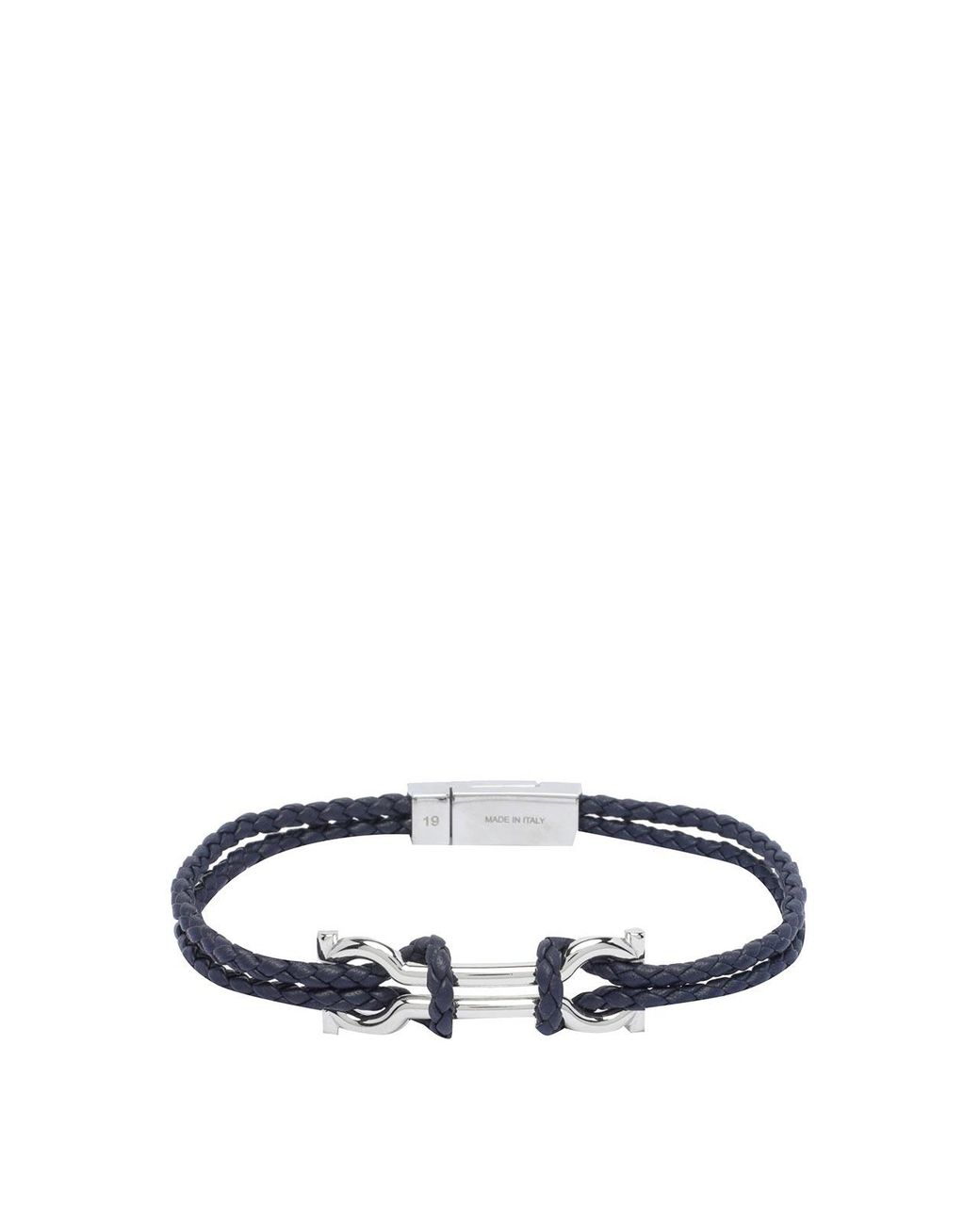 Ferragamo White Double Gancini Bracelet for men