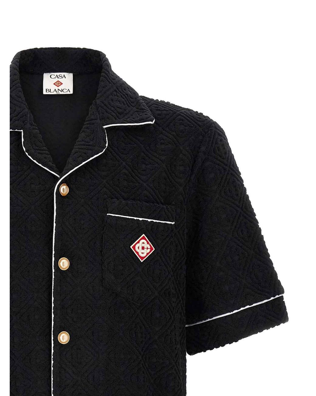Casablanca Black Toweling Monogram' Shirt for men