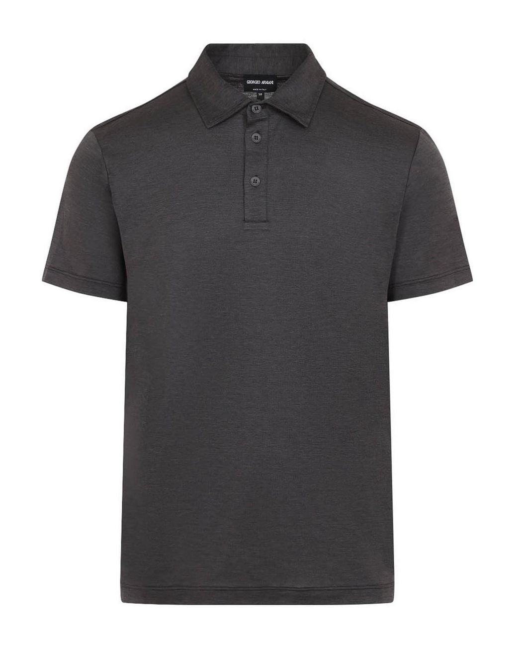 Giorgio Armani Black Silk And Cotton Polo for men