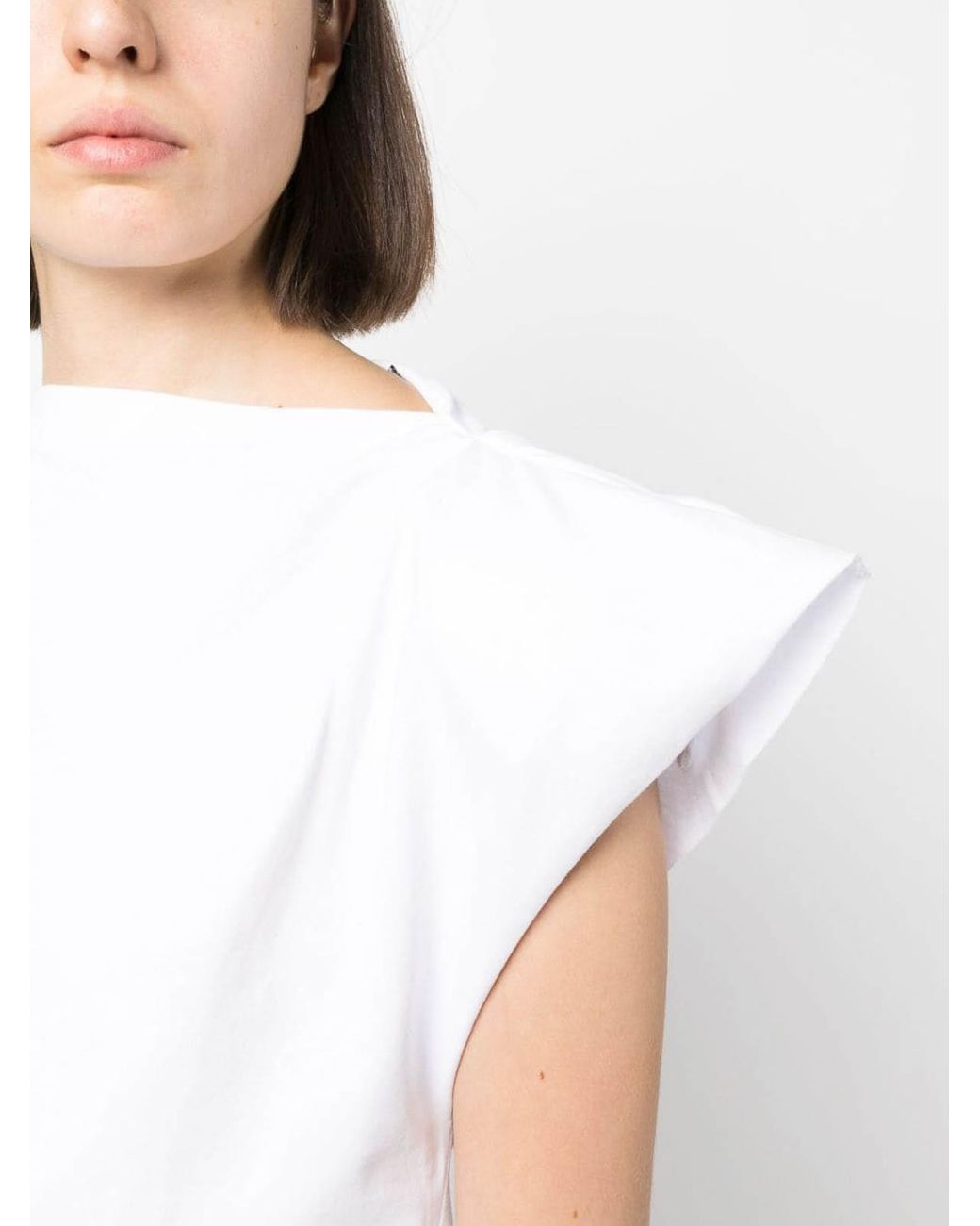 Isabel Marant White Sebani Padded Asymmetric T-Shirt