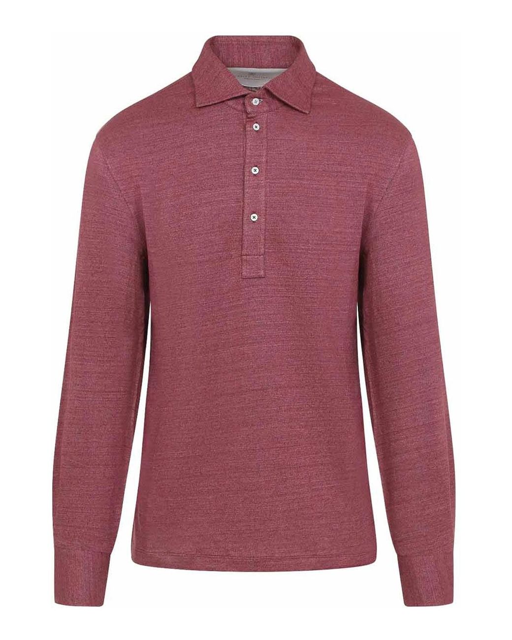 Brunello Cucinelli Red Long Sleeves Polo for men