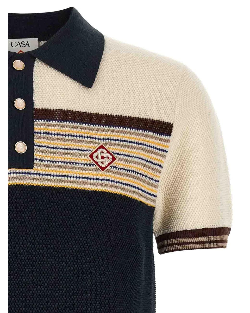 Casablanca Black Caf Culture Cotton Polo Shirt for men