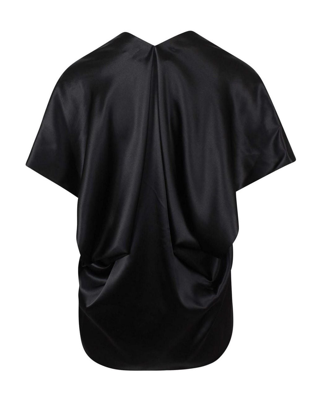 Nina Ricci Black Satin V-Neck Top