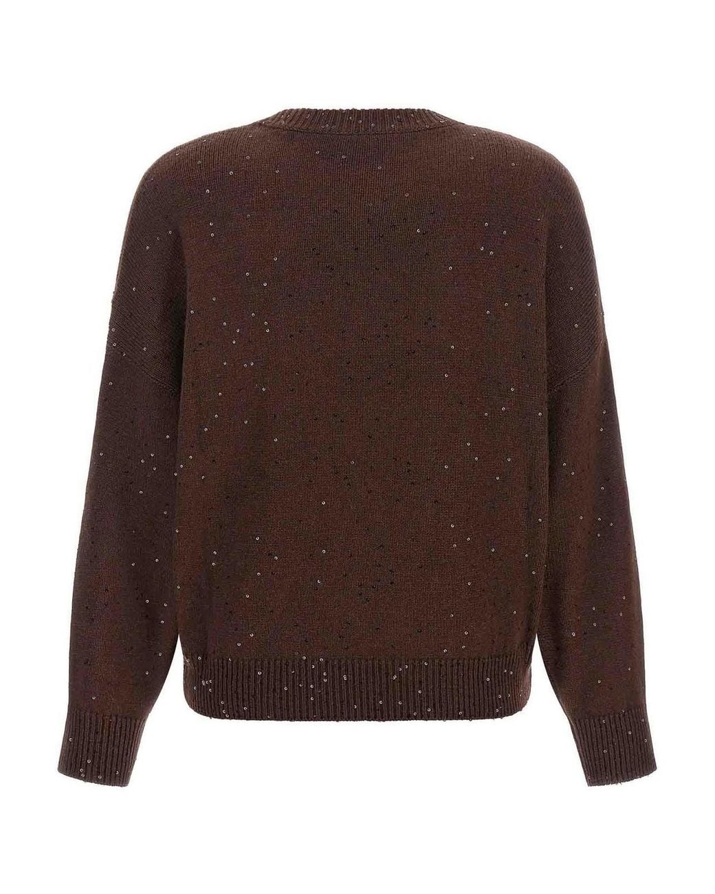 Brunello Cucinelli Brown Diamante Cashmere Jumper