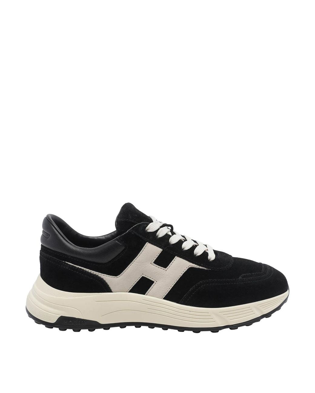 Hogan Black Hyperlight Suede Leather Trainers With Chunky Sole for men