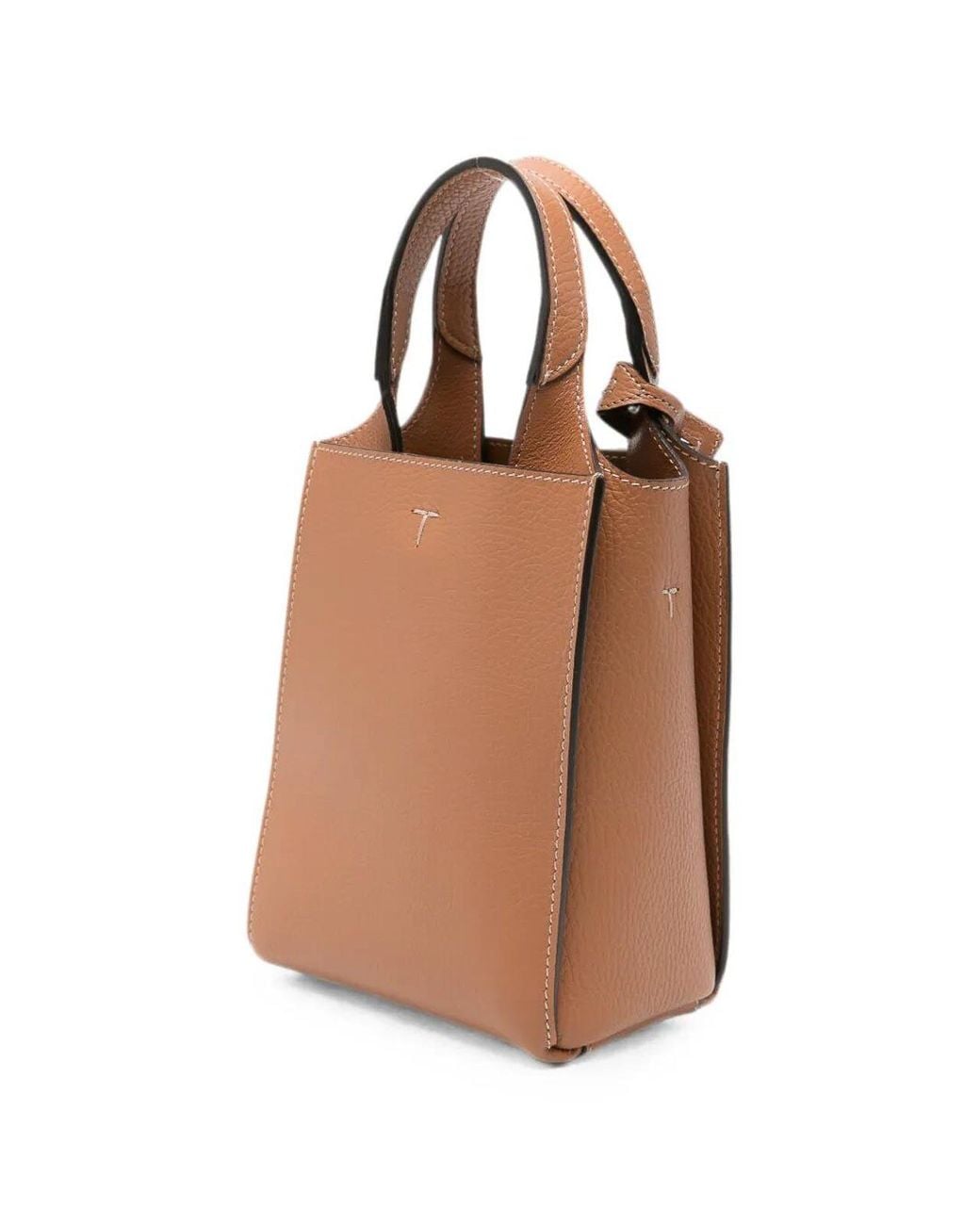 Tod's Brown Micro Handbag With Logo Charm