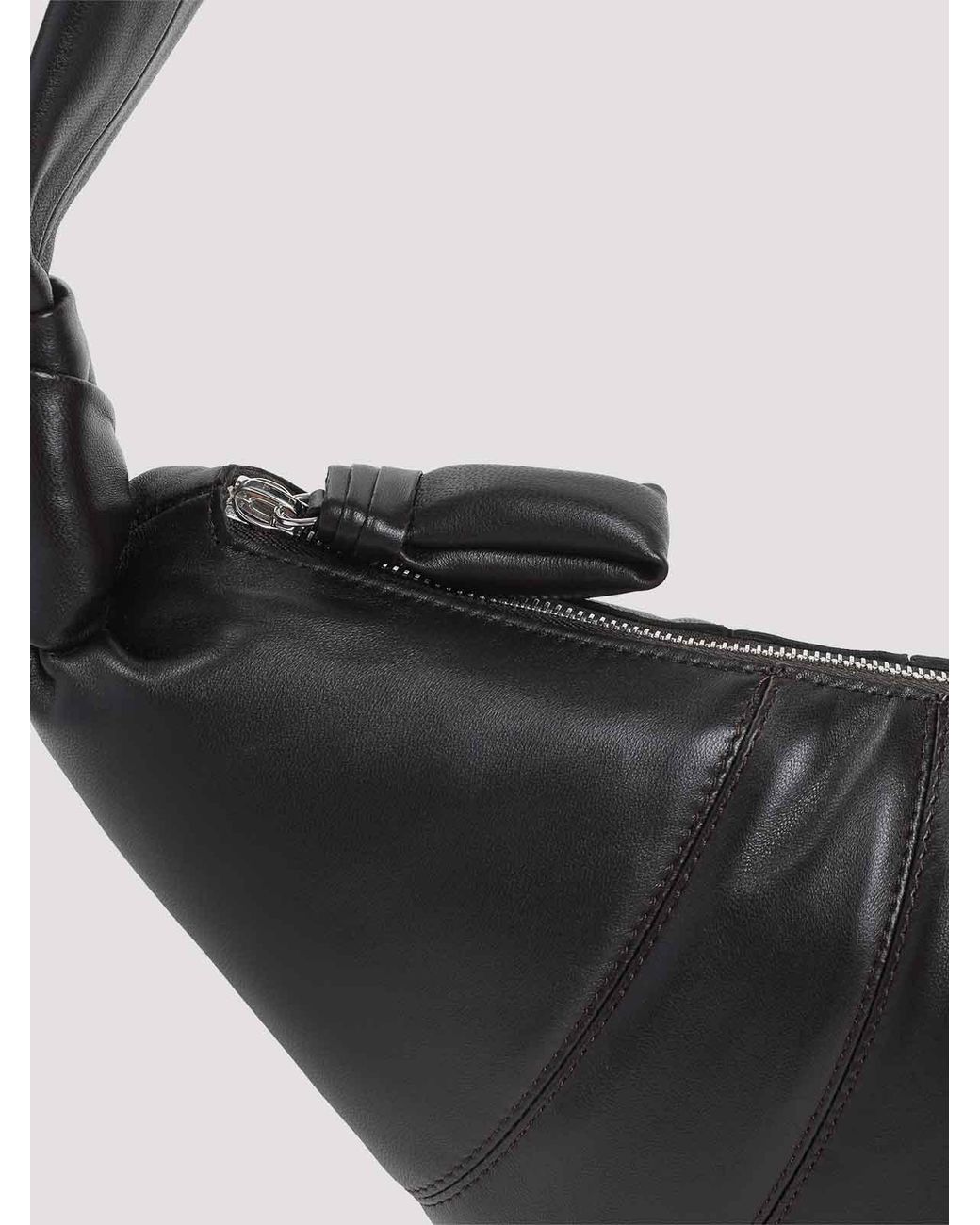 Lemaire Black Leather Medium Croissant Bag for men