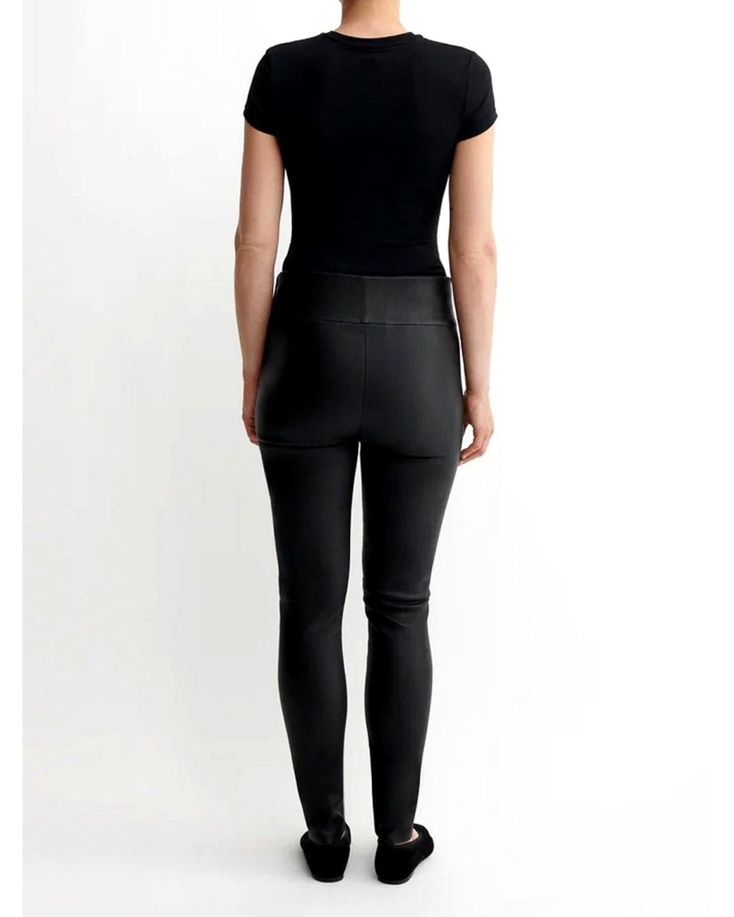 Arma Black Bellenora High-Rise Leather Leggings