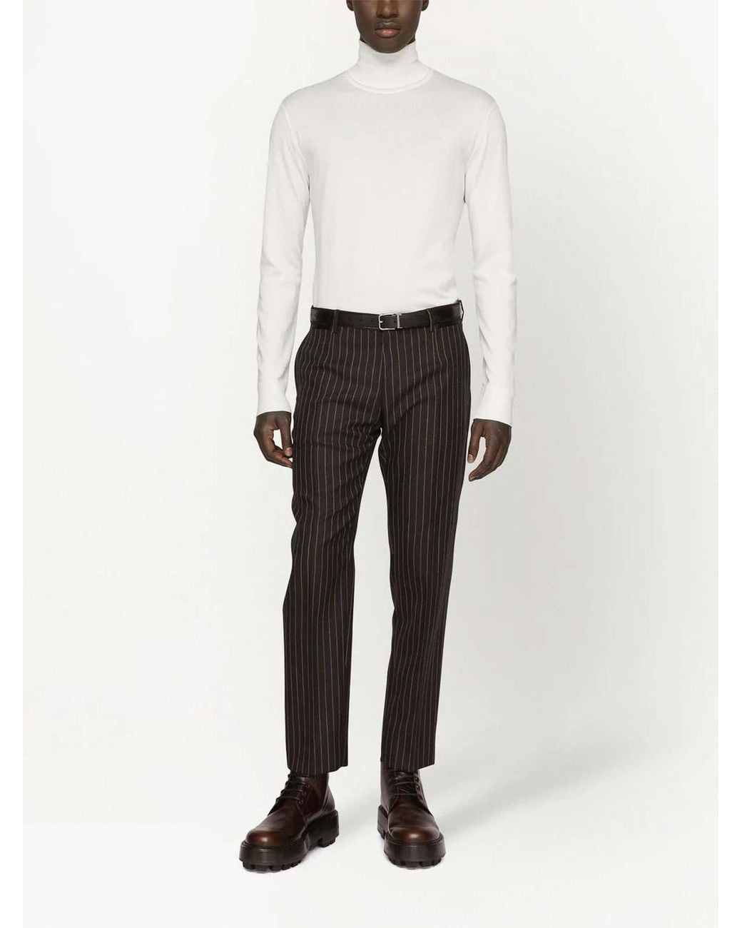 Dolce & Gabbana White Turtle Neck Pullover for men