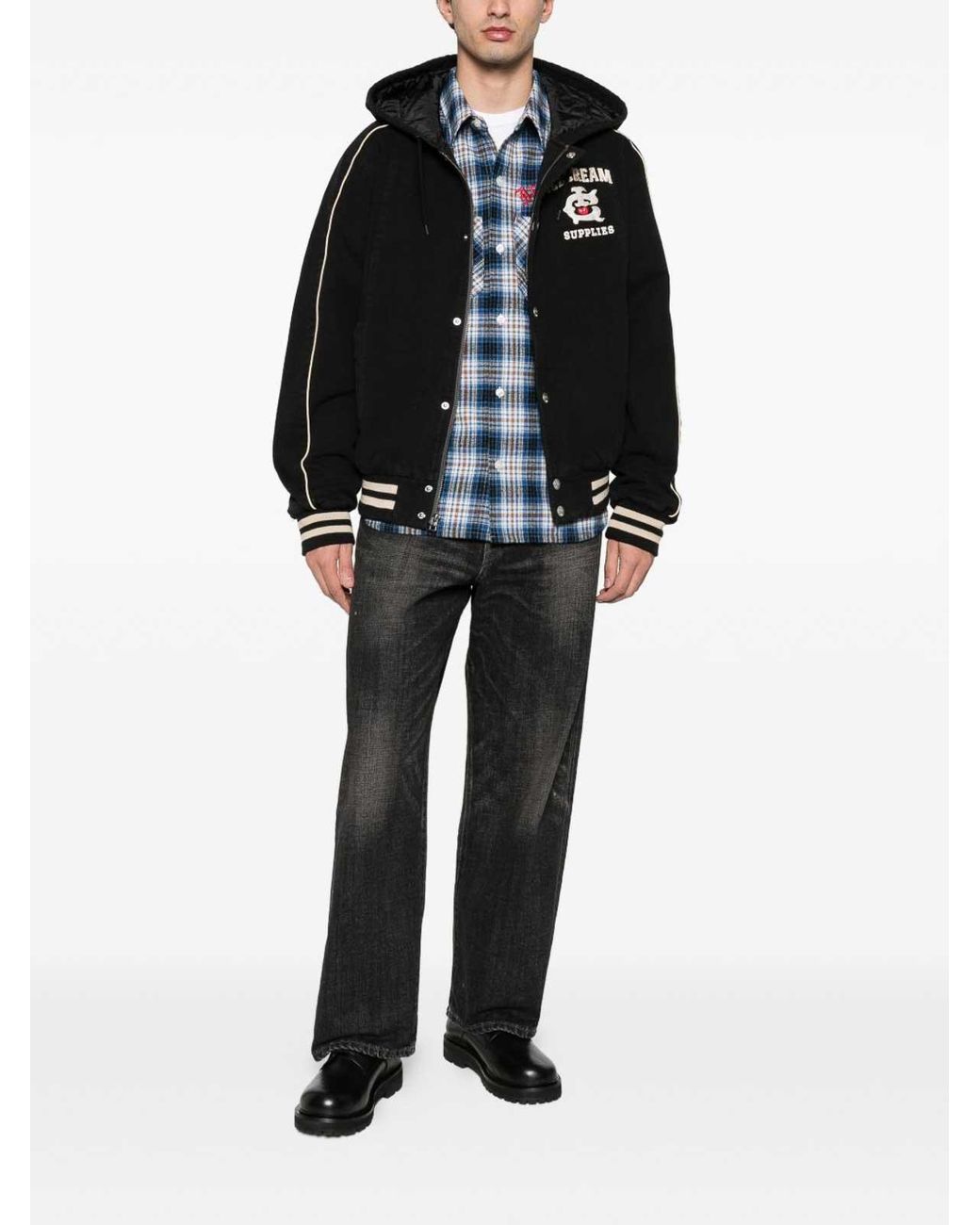 ICECREAM Black Cotton Hooded Bomber Jacket for men