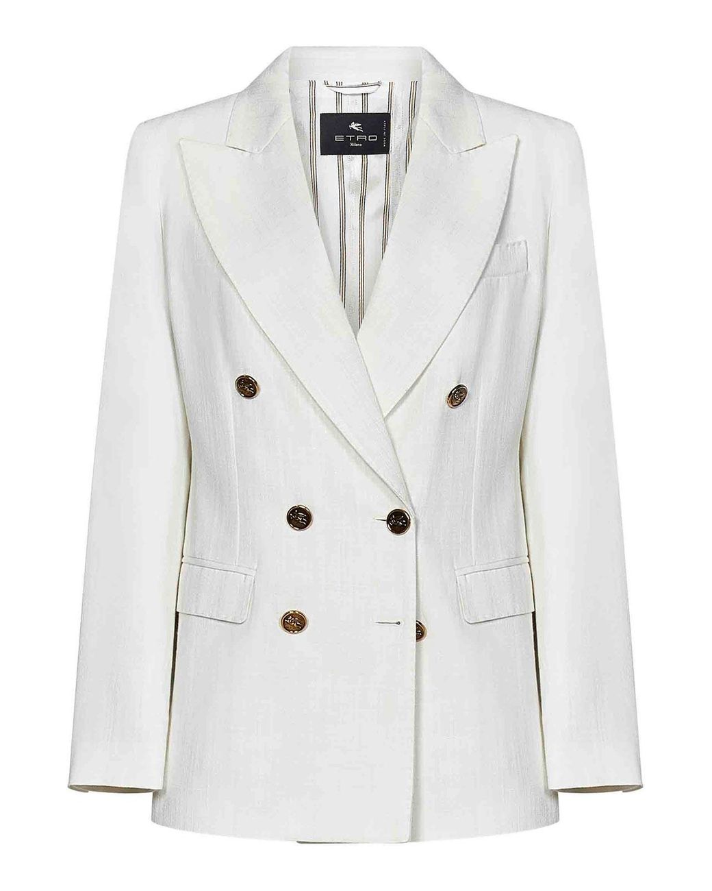 Etro White Slub Fabric Suit
