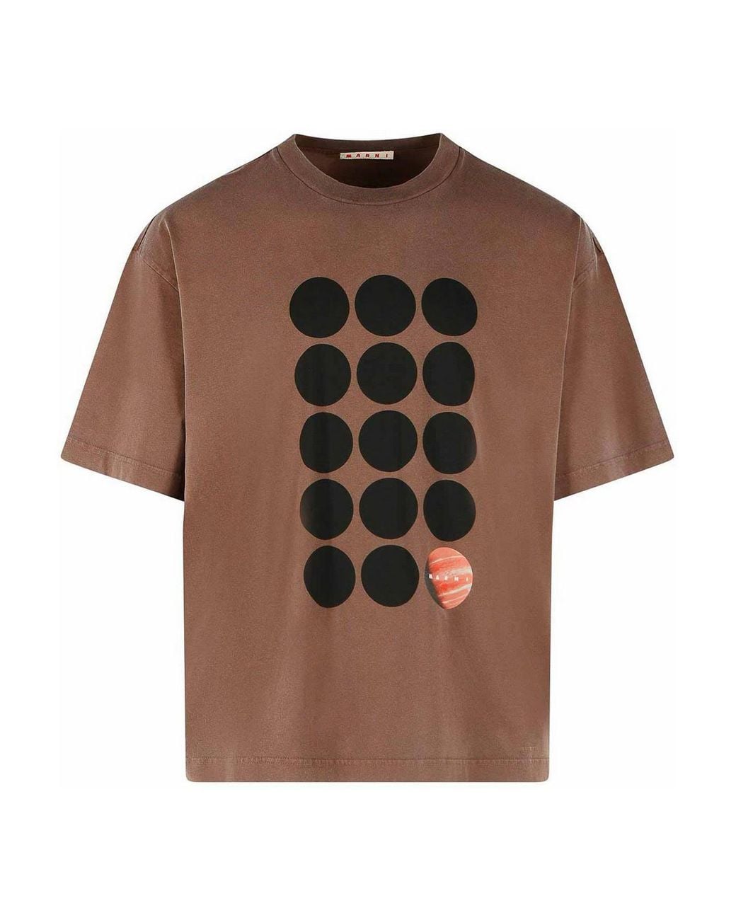 Marni Brown Cotton T-Shirt for men