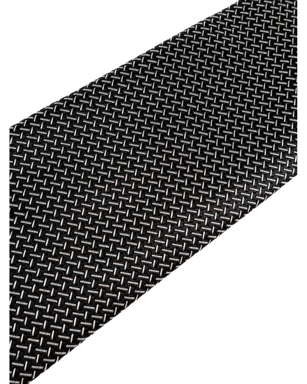 Tom Ford Black Silk Tie With Geometric Pattern for men