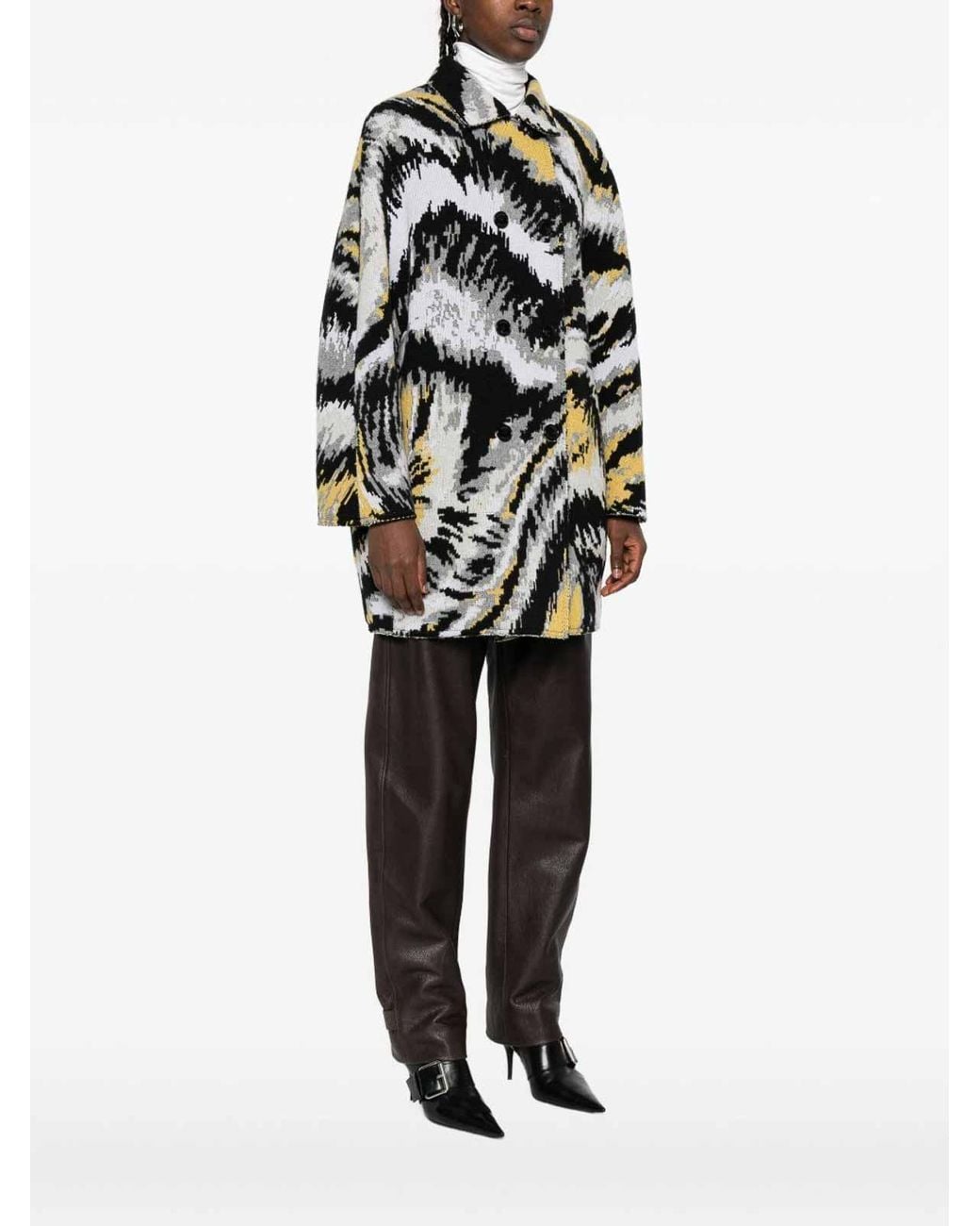 Missoni Black Wool Caban Coat