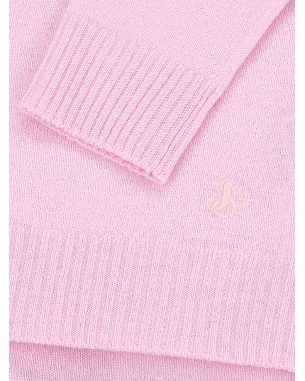 Jil Sander Pink Logo-Embroidered Crew-Neck Sweater for men