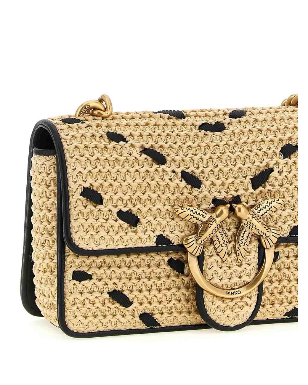 Pinko Metallic Mini Love One Light Crossbody Bag