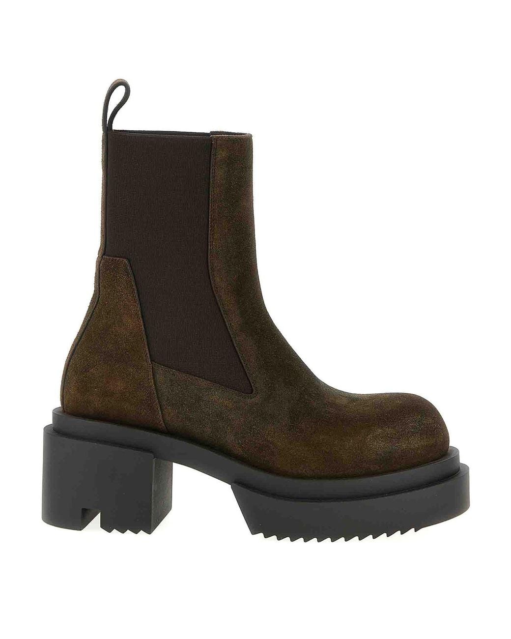 Rick Owens Brown Beatle Bogun Ankle Boots