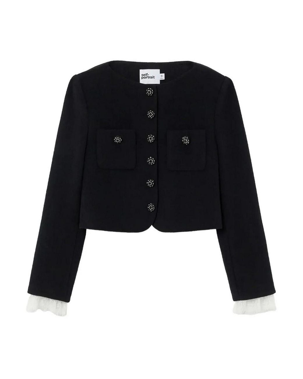 Self-Portrait Black Button Down Jacket