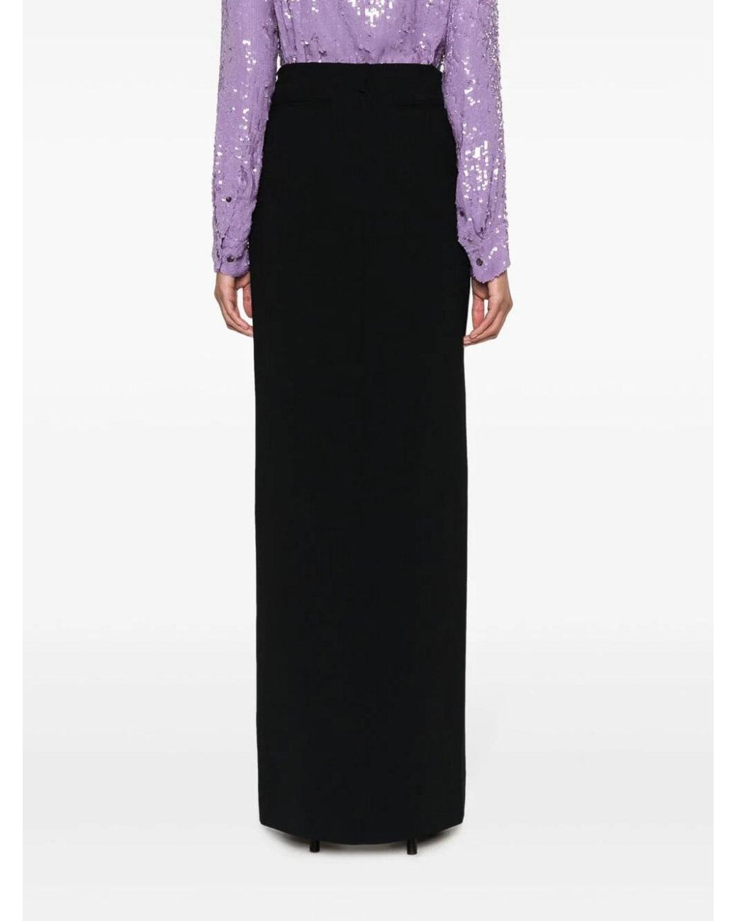 Dries Van Noten Black Midi Skirt
