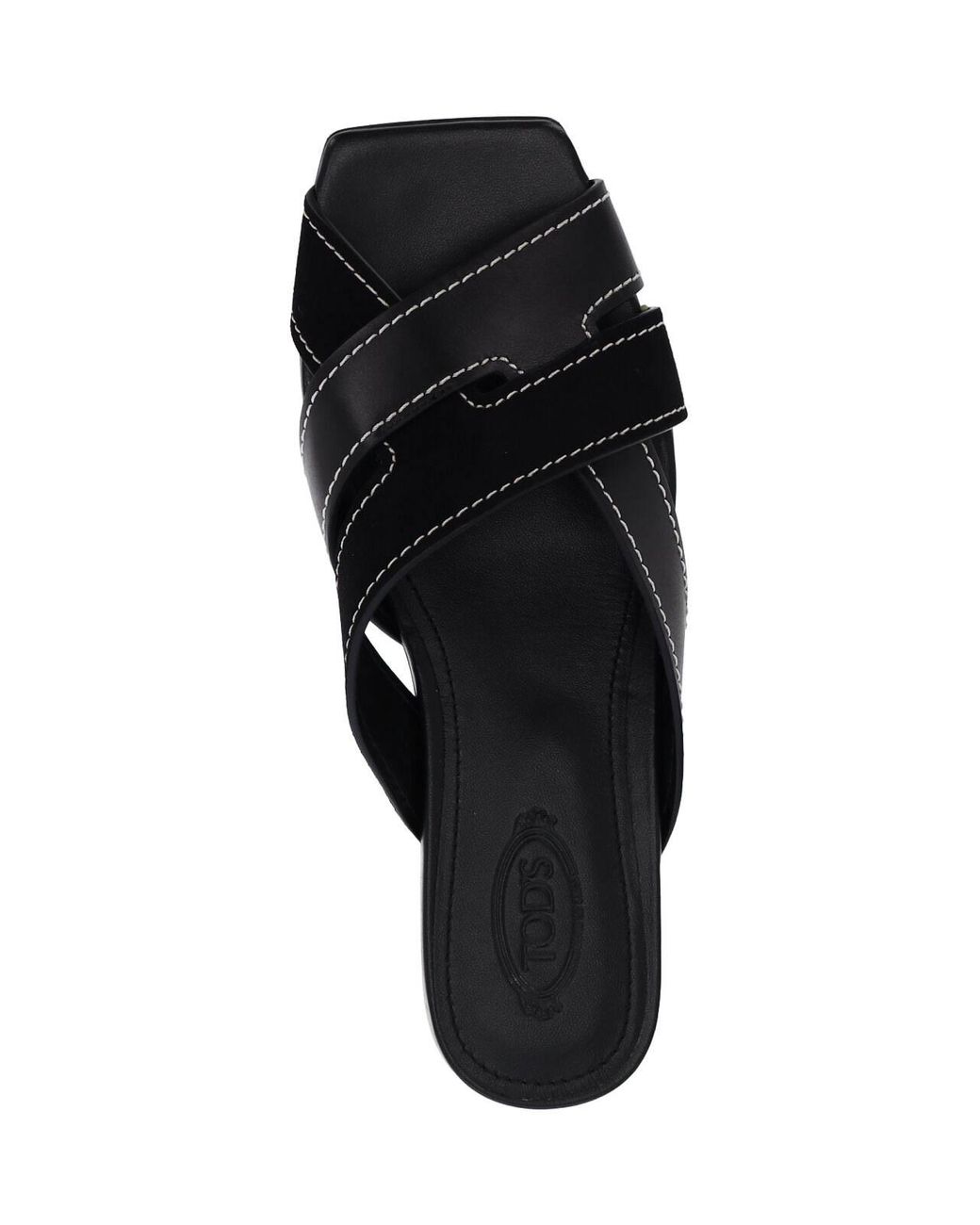 Tod's Black Leather Sandals