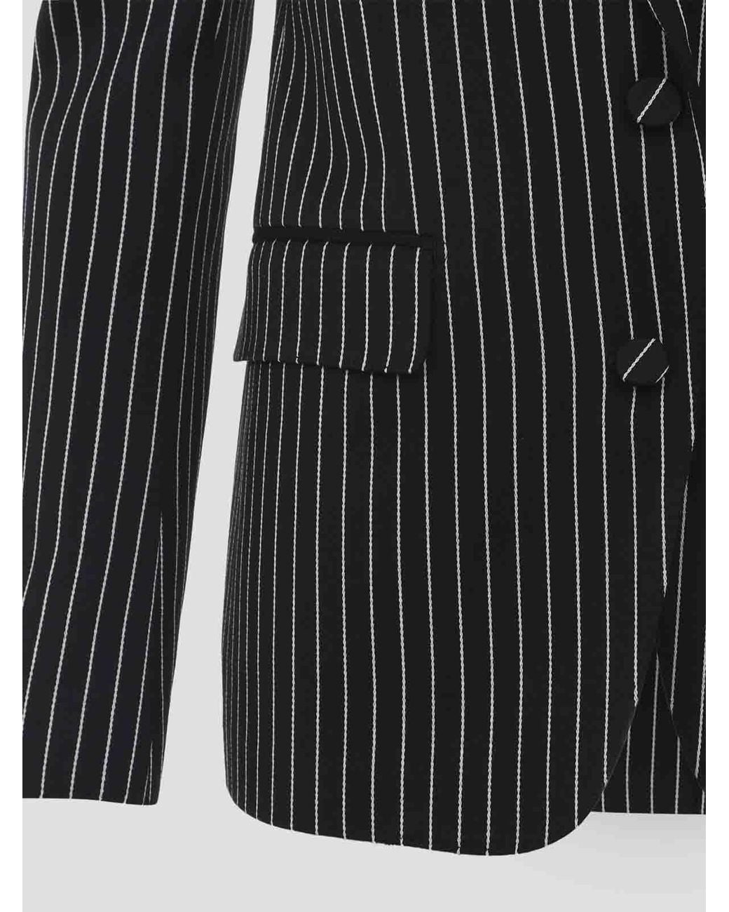 Tom Ford Black Striped Wool Barathea Jacket