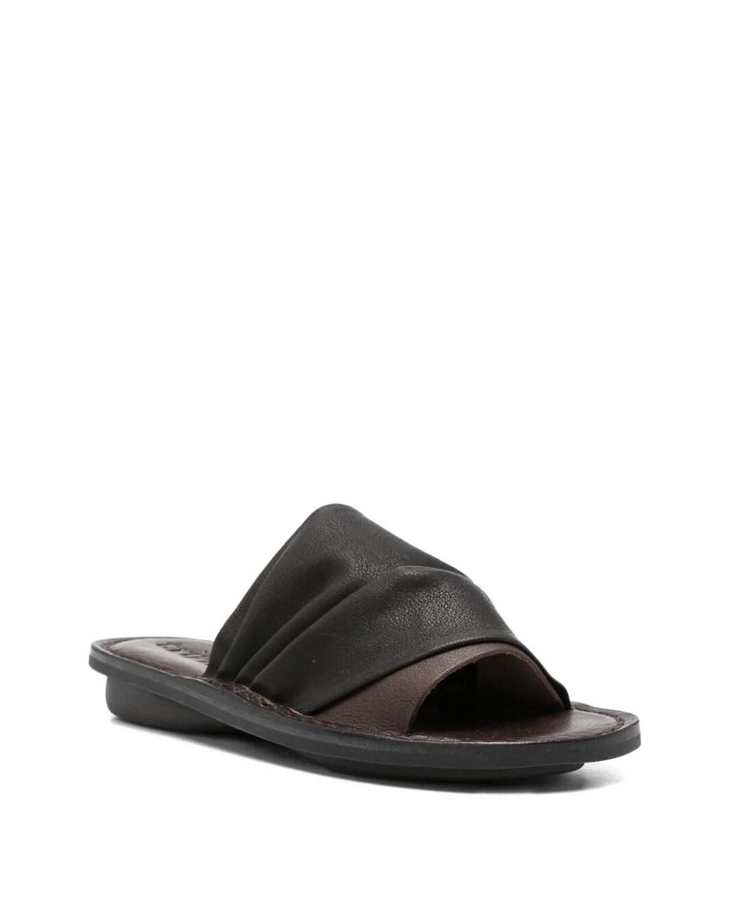 Trippen Black Drift Flat Sandals