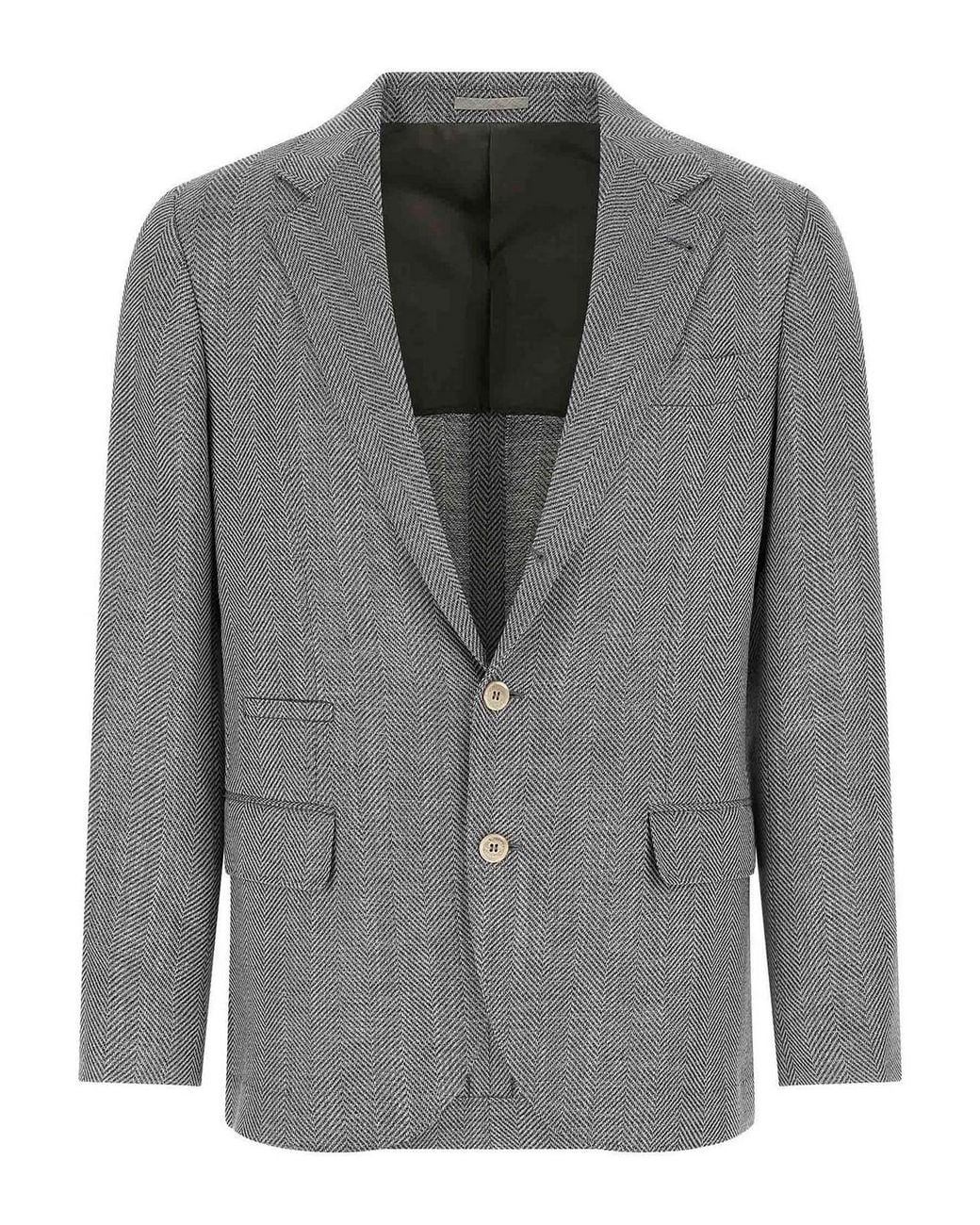 Blazer Brunello Cucinelli pour homme en coloris Gray