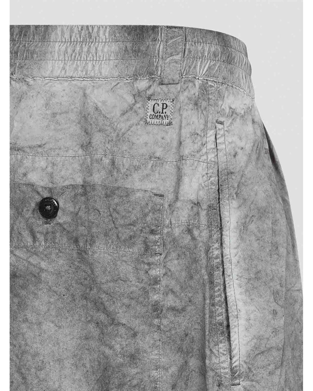 C P Company Gray Cp Company Flatt Nylon Loose Cargo Pants for men