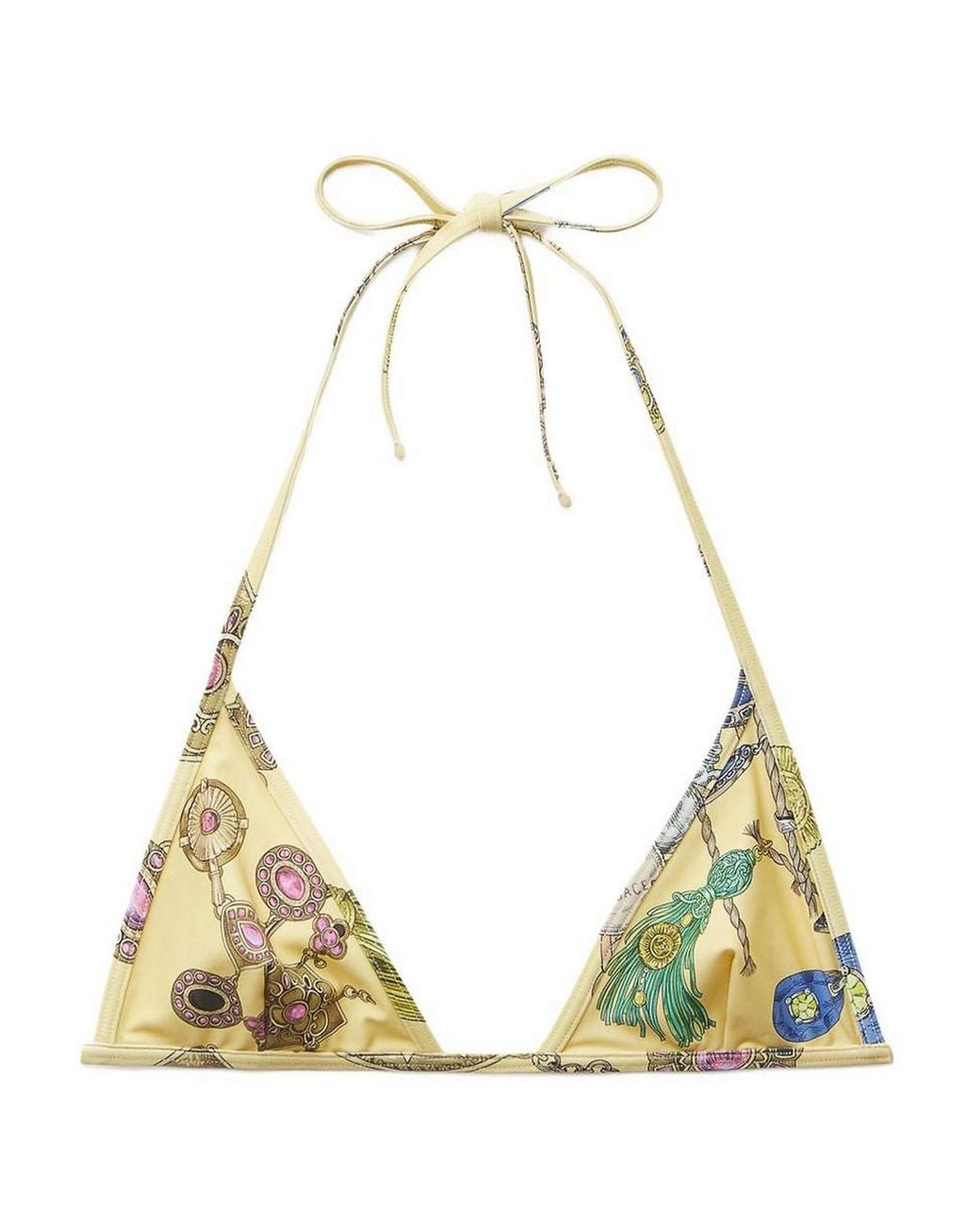 Versace Metallic Triangle Bikini Top
