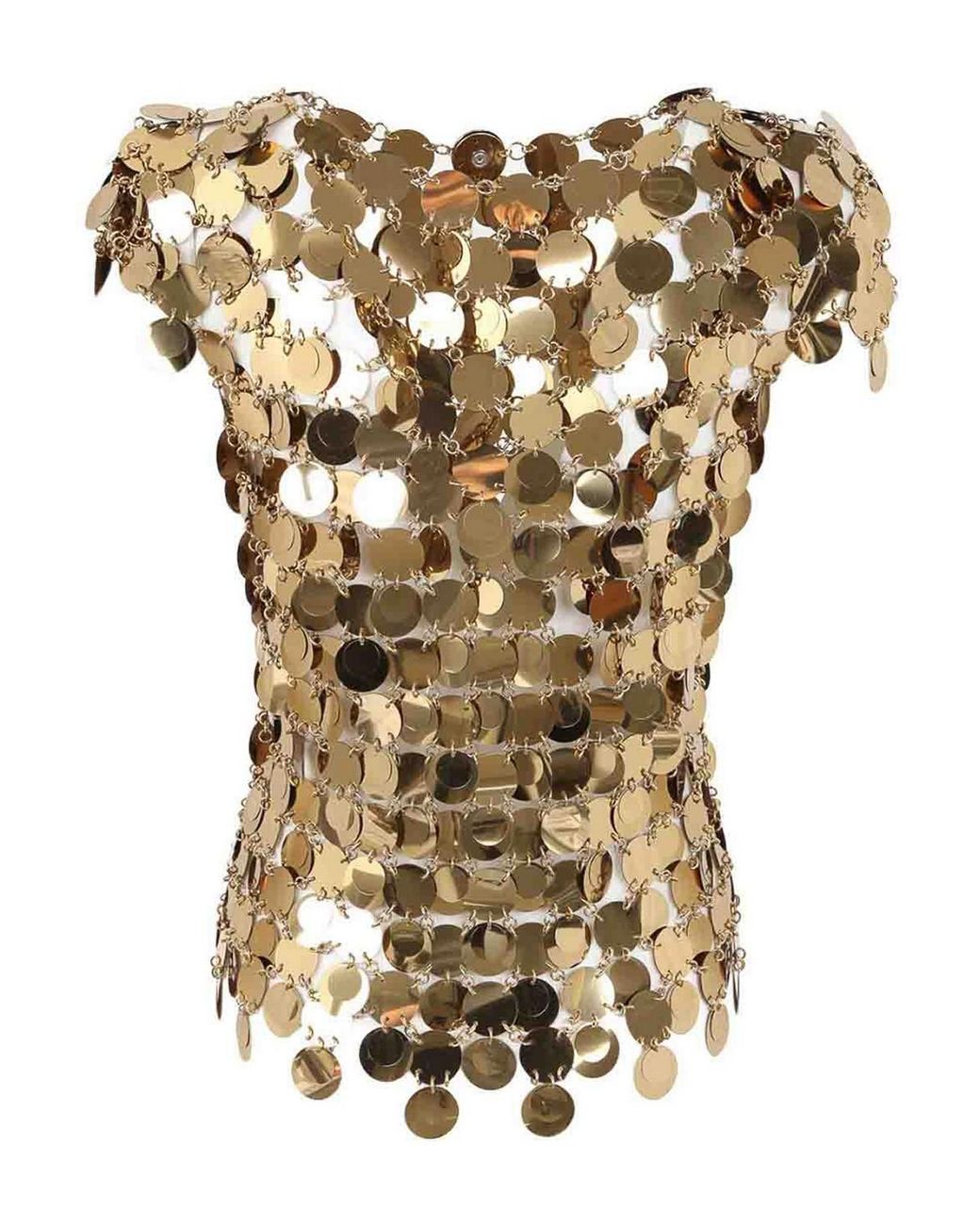 Rabanne Metallic Top Short Sleeve Sweater