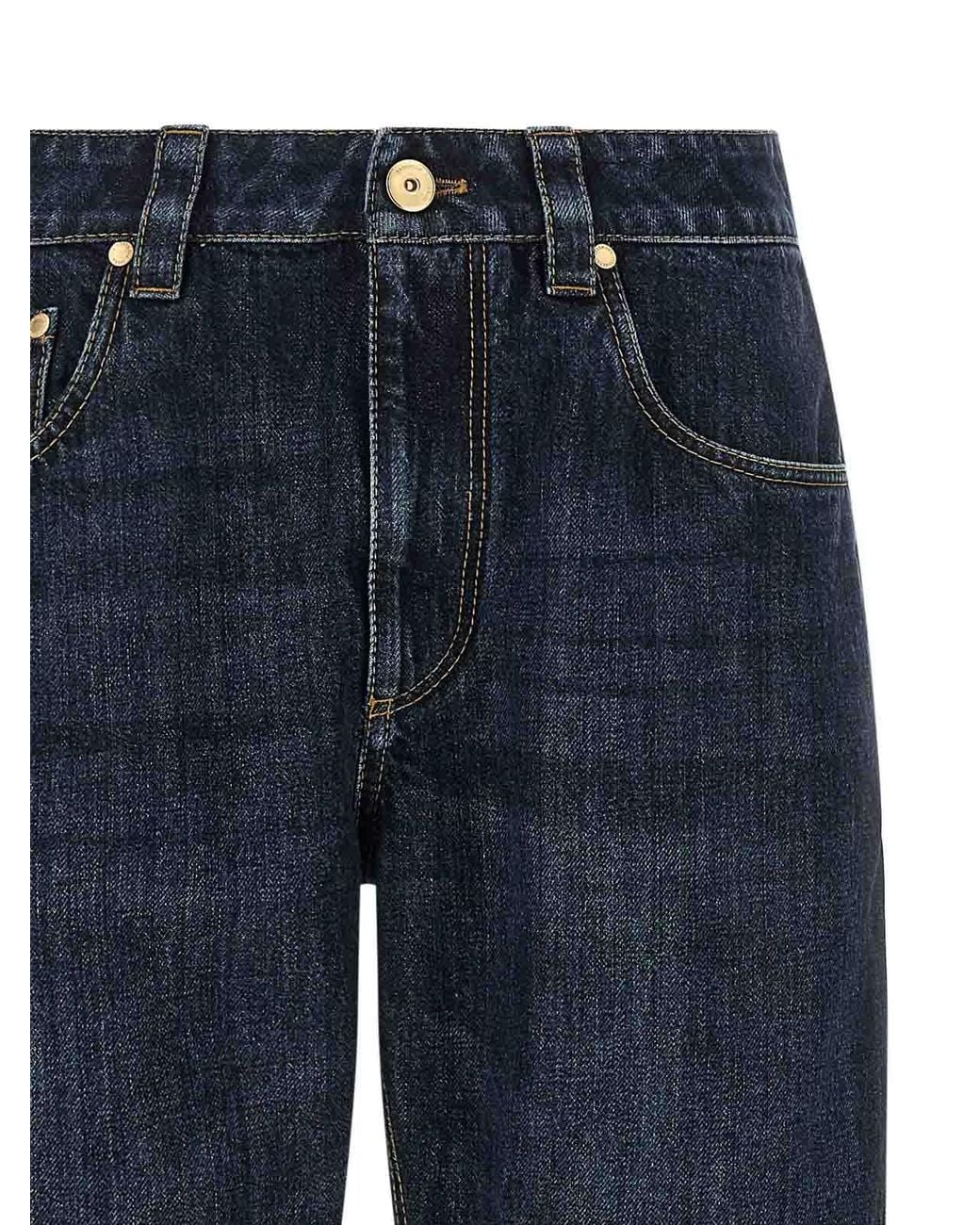 Brunello Cucinelli Blue Denim Straight-Leg Jeans