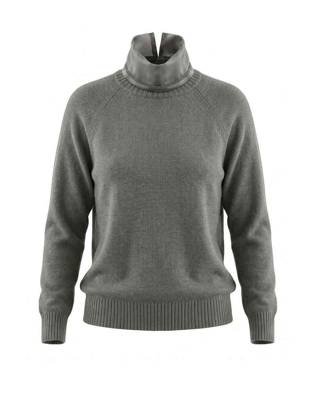 Brunello Cucinelli Gray Cashmere Turtleneck