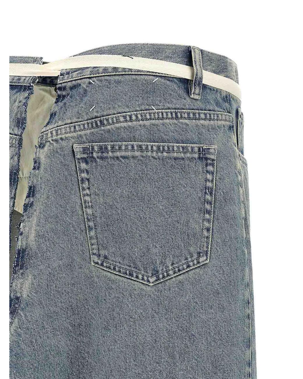 Maison Margiela Blue Raw Hem Denim Skirt