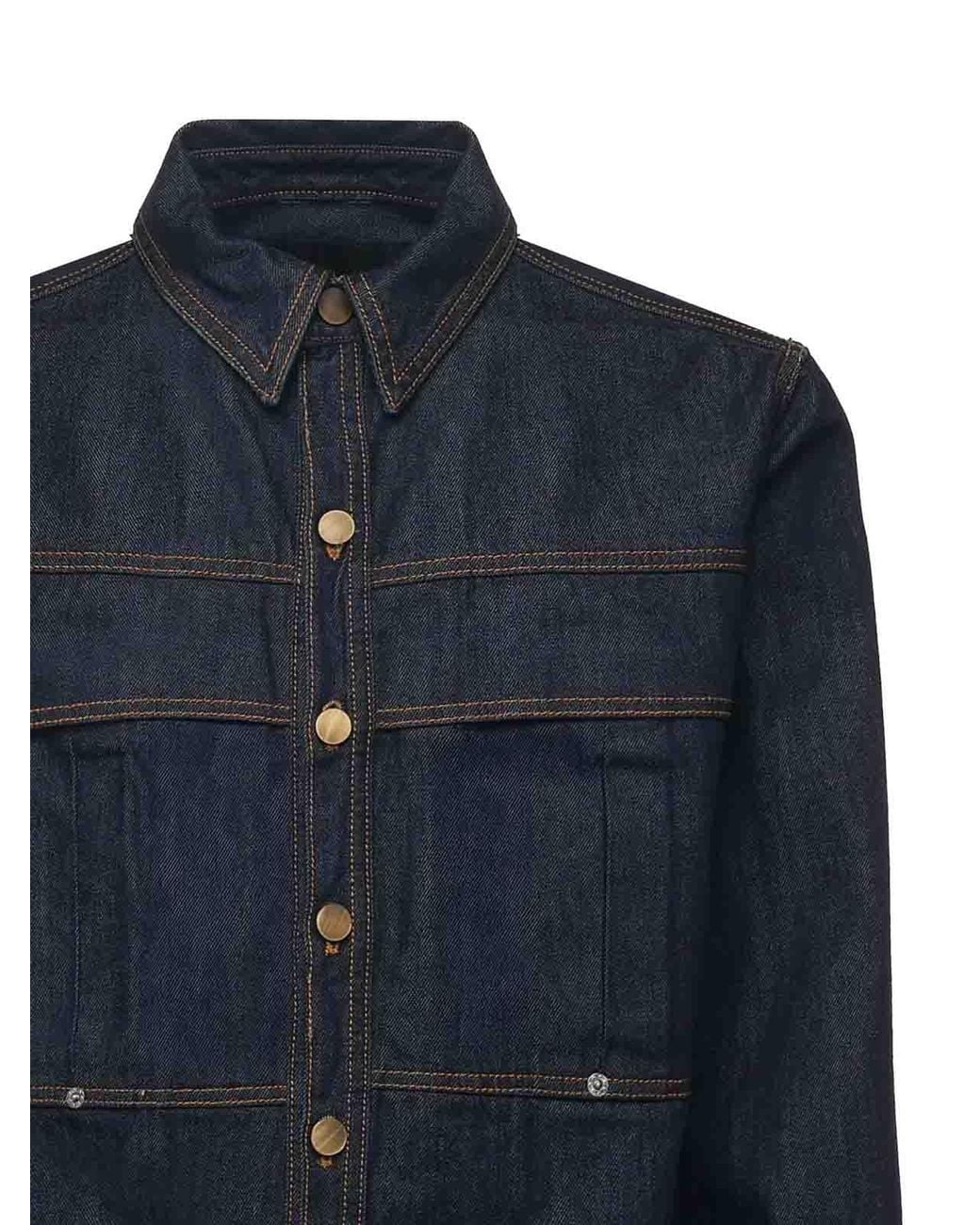 Giuliano Galiano Blue Matt Denim Shirt for men