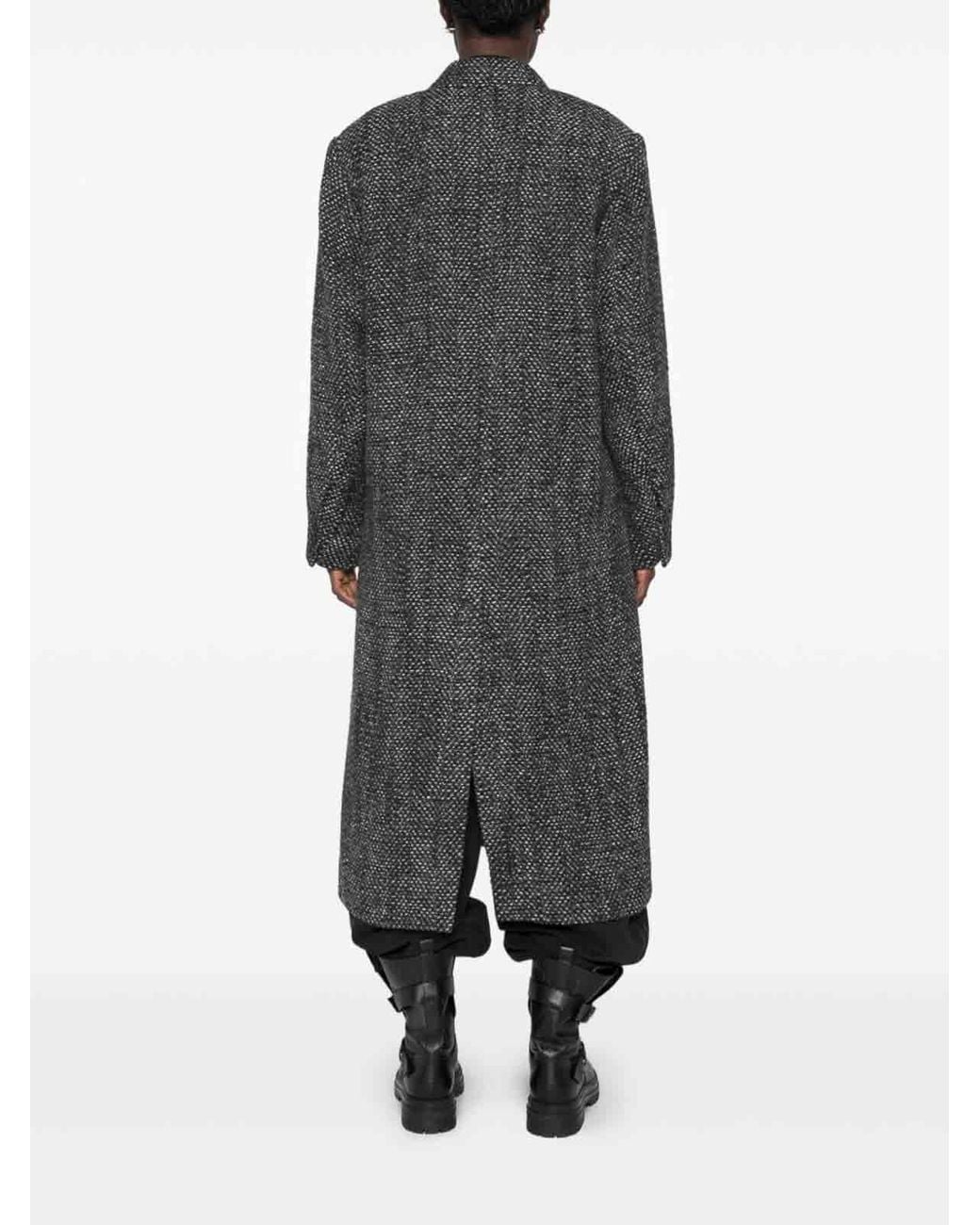 Isabel Marant Gray Pilda Herringbone Wool-Blend Coat