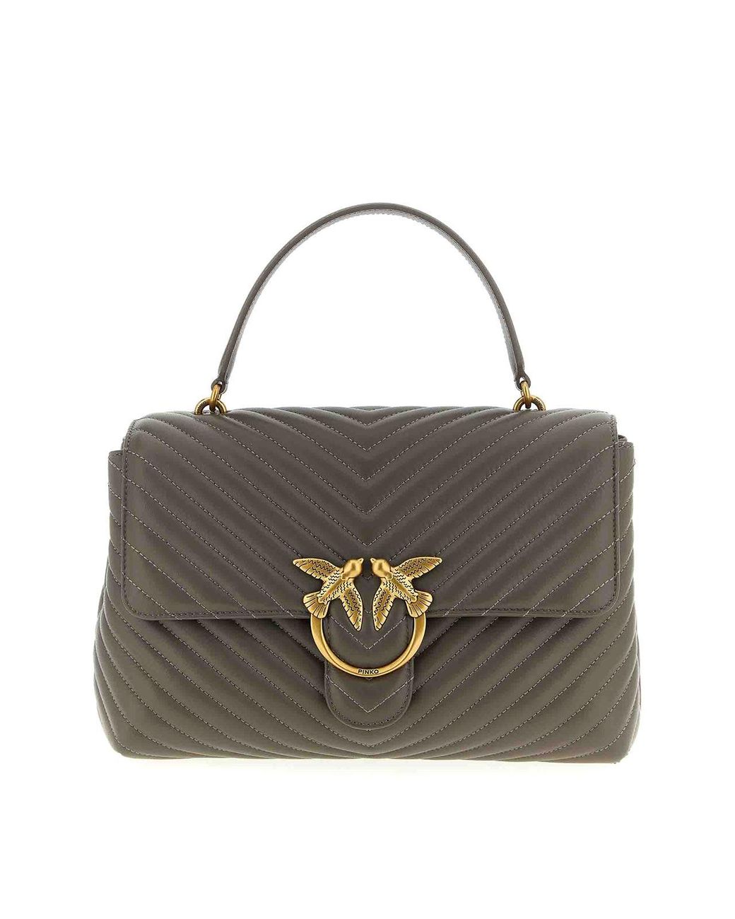 Pinko Gray Big Lady Love Bag Puff Large Handbag