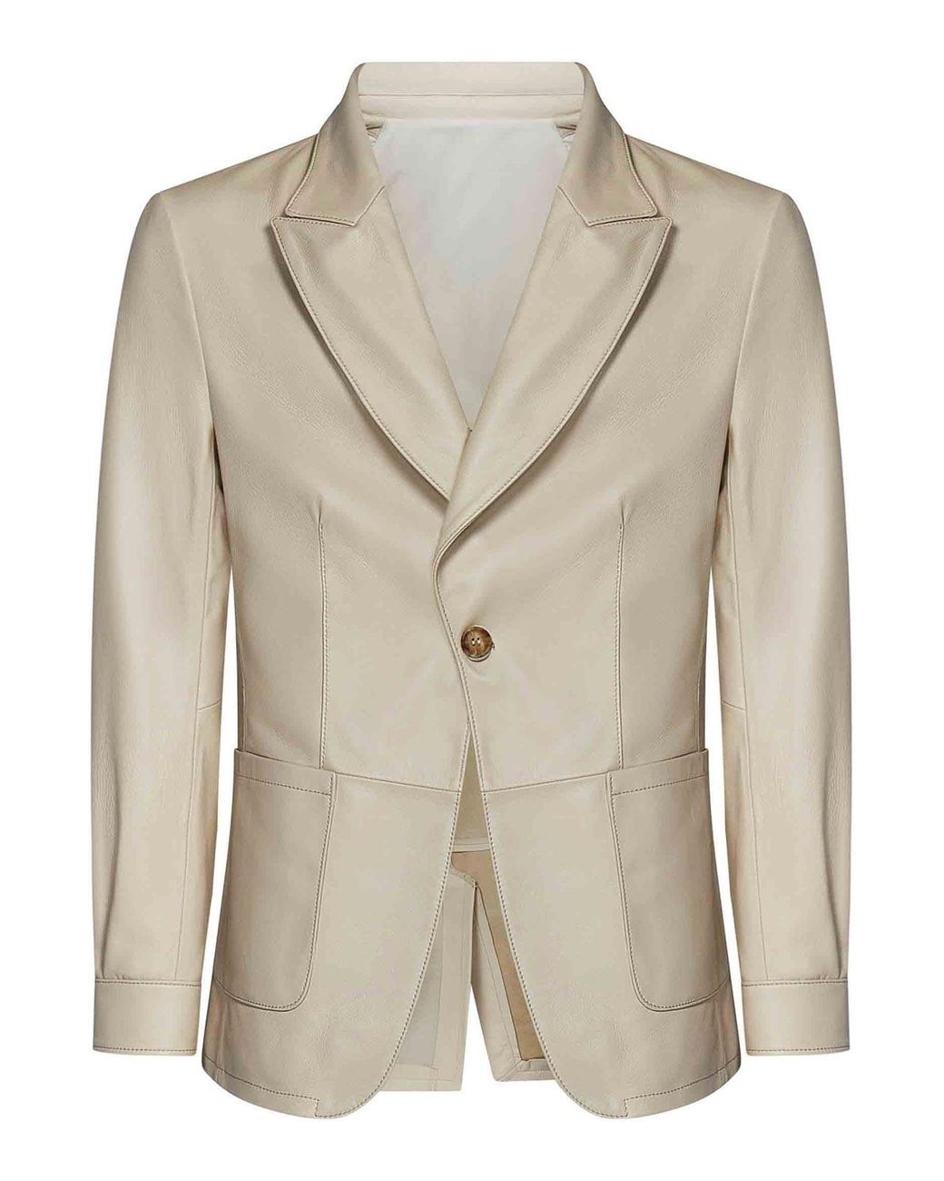 Franzese Collection Natural Kangaroo Leather Single-Breasted Blazer for men