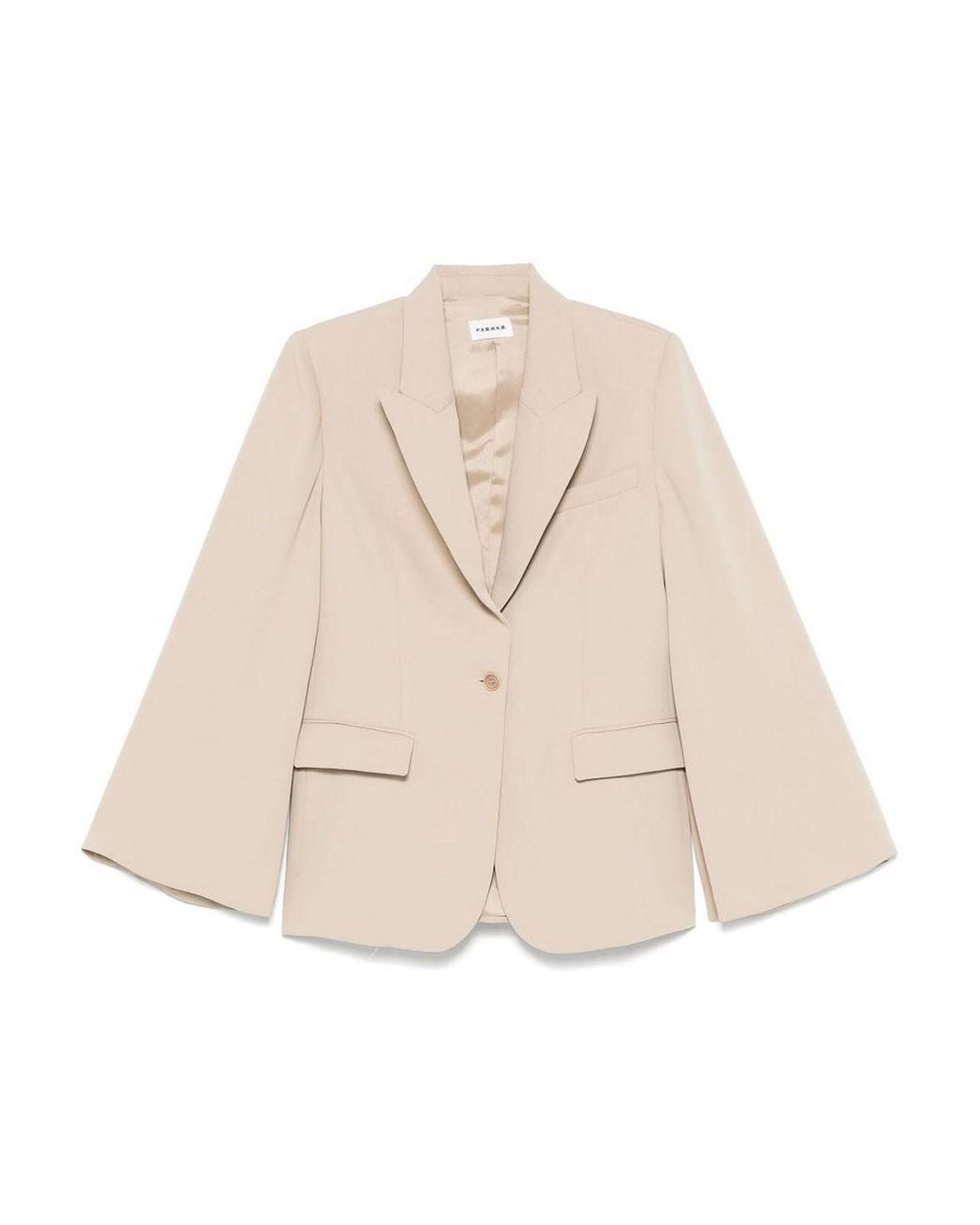 P.A.R.O.S.H. Natural Single-Breasted Blazer Jacket