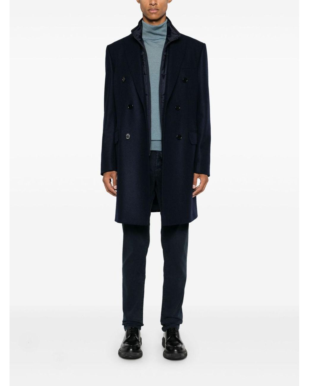 Fay Blue Cashmere Coat for men