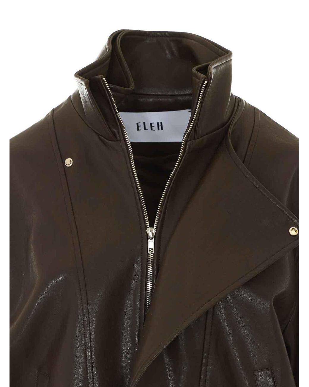 ELEH Gray Faux Leather Jacket