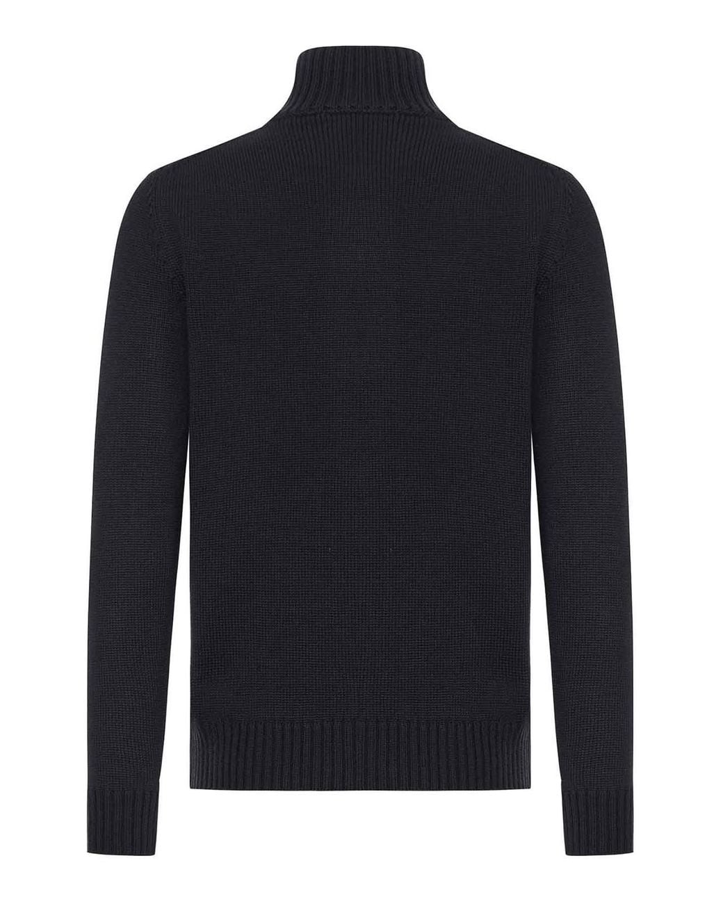 Zanone Blue Wool High Neck Cardigan for men