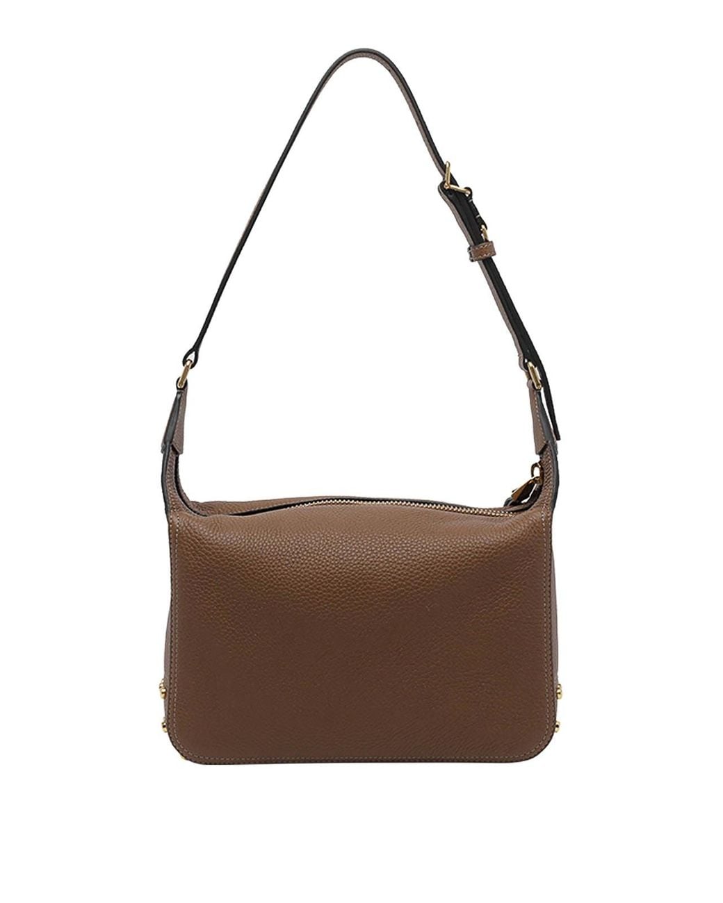 Tod's Brown Metal Dots Mini Leather Shoulder Bag