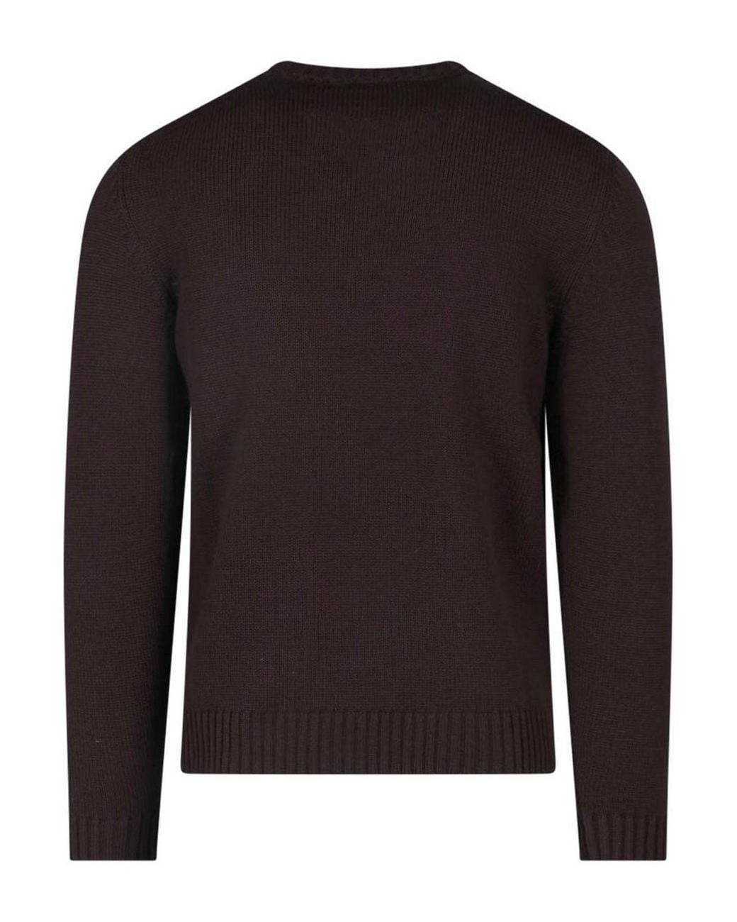 Zanone Black Virgin Wool Sweater for men