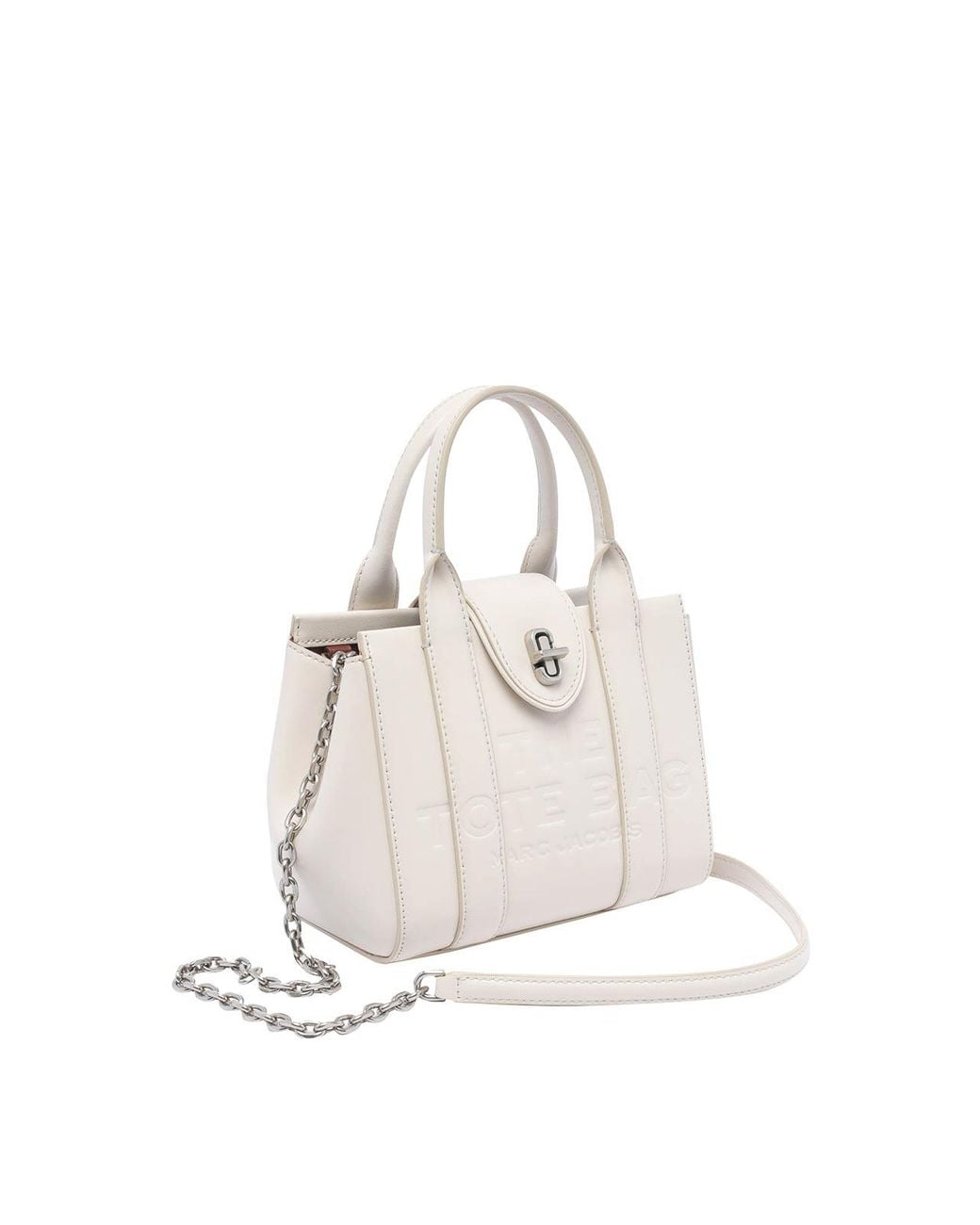 Marc Jacobs White The Turnlock Crossbody Tote Bag