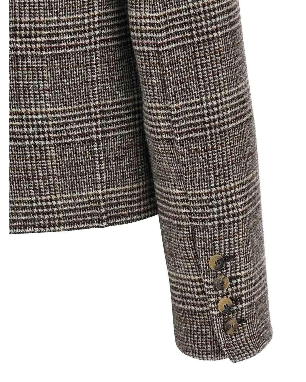 Ermanno Scervino Gray Blazer Cropped Check