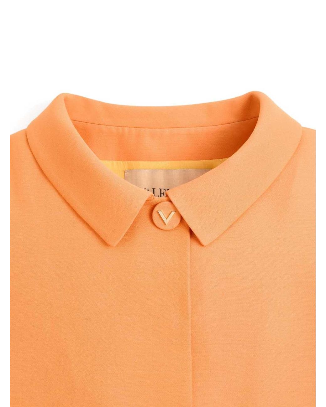 Valentino Garavani Orange Crepe Couture Jacket With Jewel Button