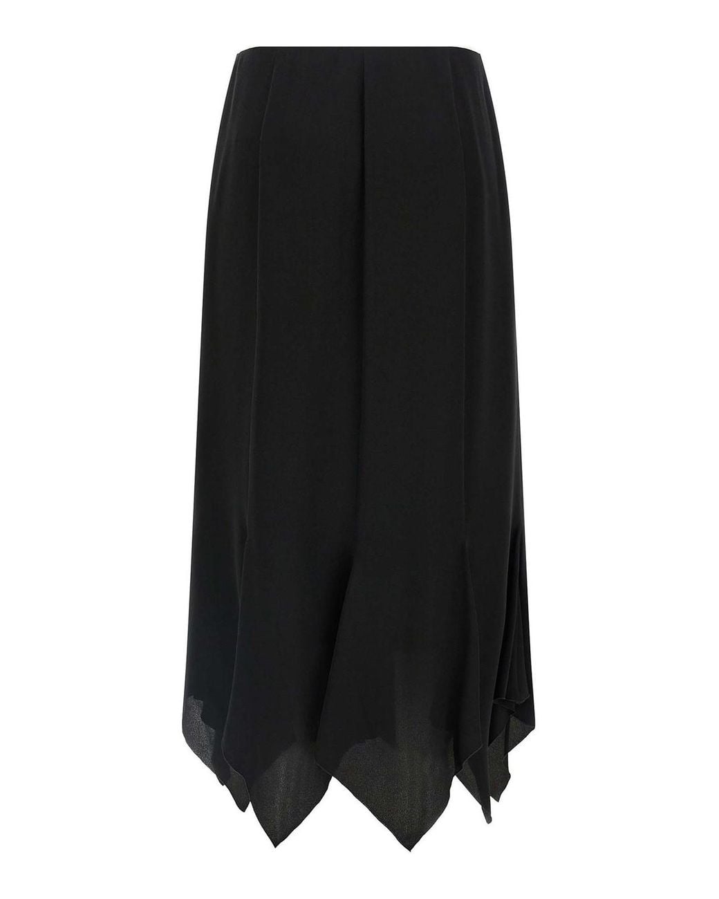 Valentino Garavani Black Crpe De Chine Skirt